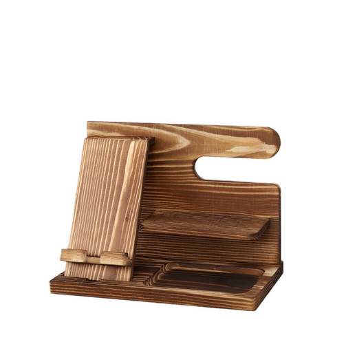 New Wooden Docking Station Desktop Mobile Phone Stand Nightstand Stand Receiver - Afbeelding 21 van 37