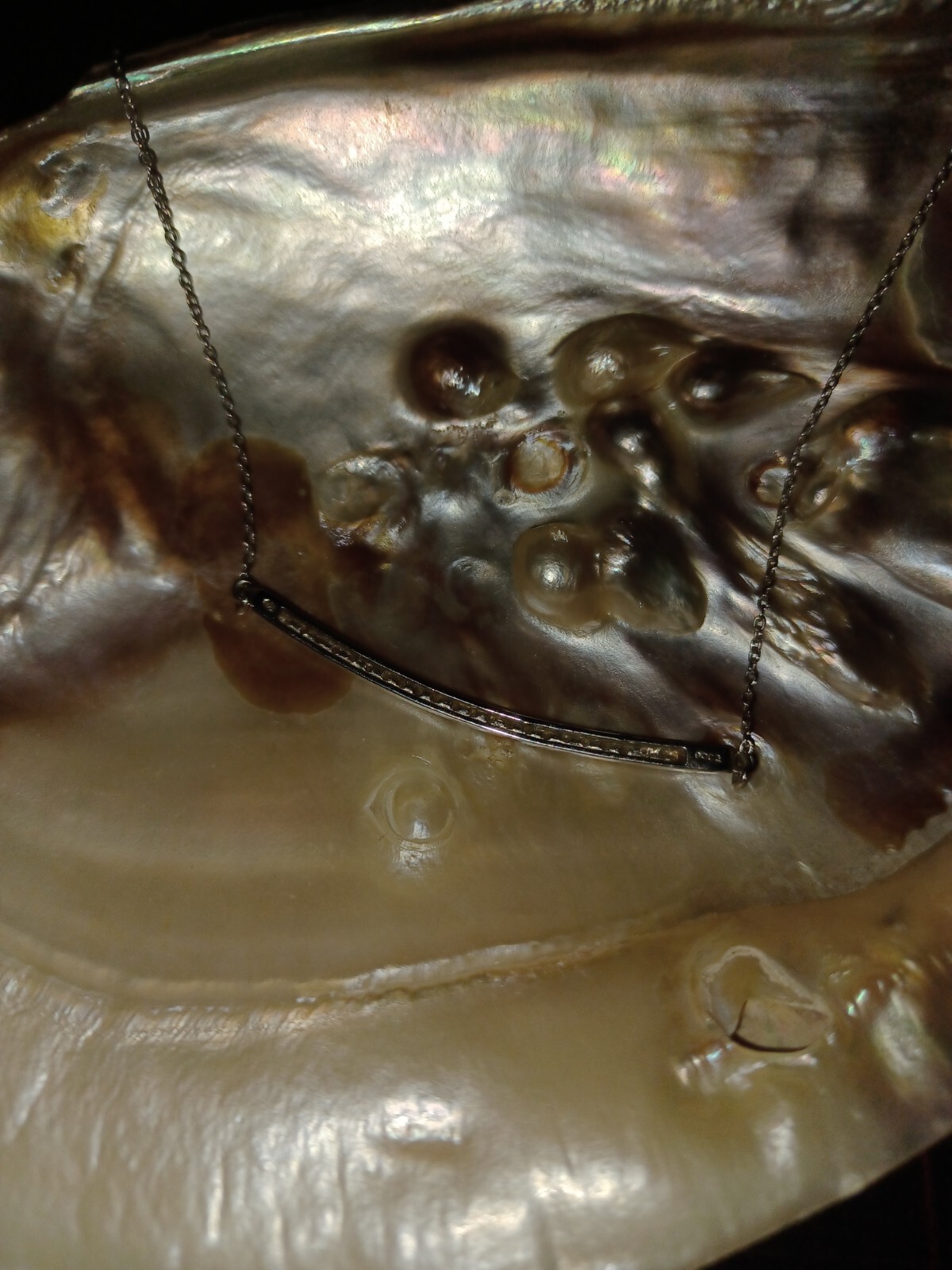 925 solid silver and Diamonique necklace fully ha… - image 3