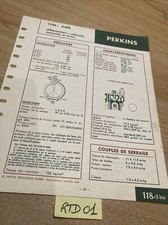 Scheda Tecnica Motore Diesel Perkins Tipo 4.108 Edizione 1968