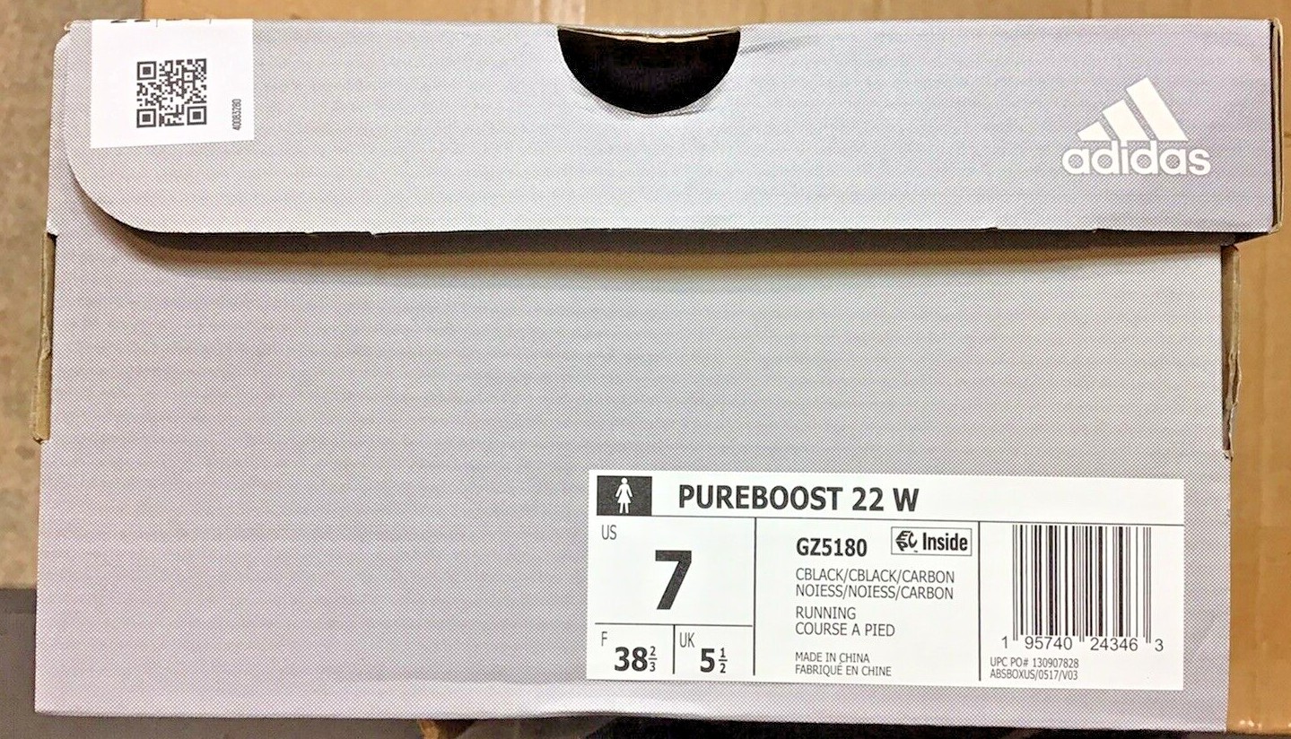 Adidas Pureboost 22 Black/White Women's  Running Shoes image 7