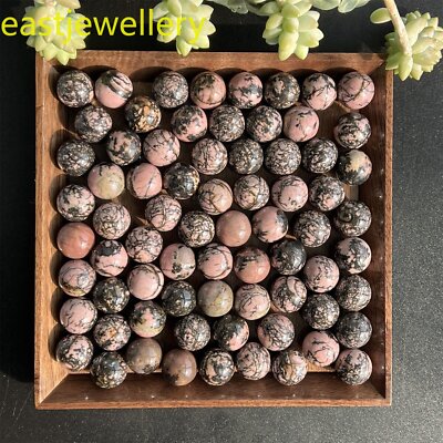 104x Natural rhodonite Sphere quartz crystal ball Palm stone reiki healing 15mm+