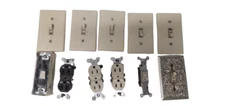 Lot of Light Toggle Switches w/ Covers + 15-Amp Electric Receptacles