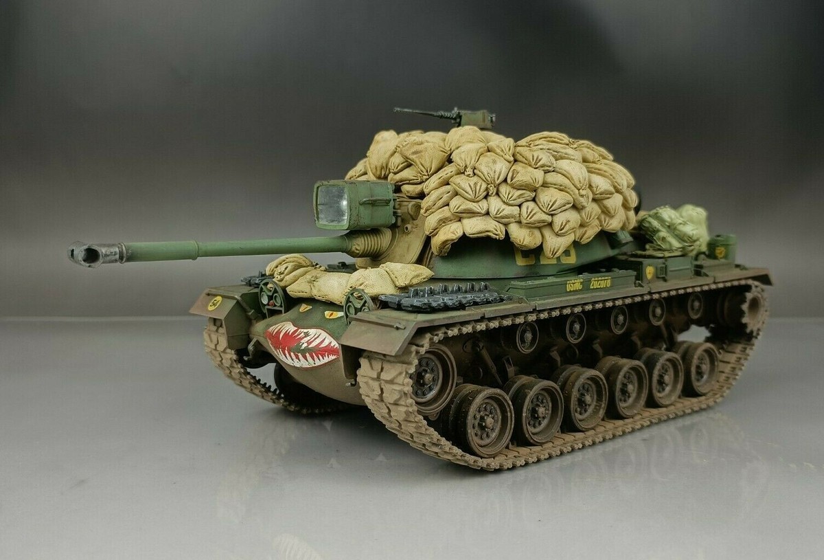 1/35 Built Tamiya 35120 U.S M48A3 Patton Tank w/Resin Sandbag