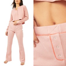 70 NWT Free People Early Night Blushed Bronze Blush Pink Lounge Pajama Pants FP
