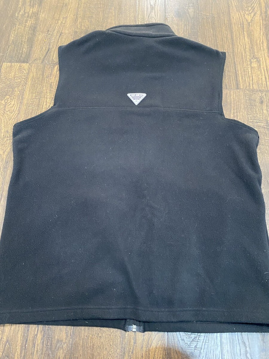 Men's Columbia Fleece Vest Black Size Large PFG Performance Men's Columbia Fleece Vest Black Size Large PFG Performance