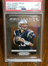 2012 PRIZM TOM BRADY BRILLIANCE SILVER PRIZM!! PSA GRADED MINT 9!! SUPER RARE!