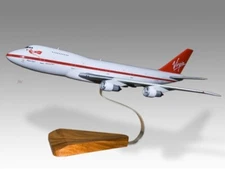 Boeing 747-200 Virgin Atlantic Desk Wood Airplane New Model Large Scale 1/150