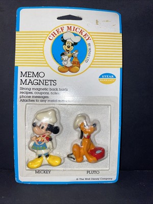Vintage Disney Chef Mickey Memo Magnets Mickey Pluto Unopened 