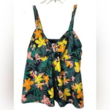 Old Navy Tropical Print Tie Knot Tankini Bathing Suit
