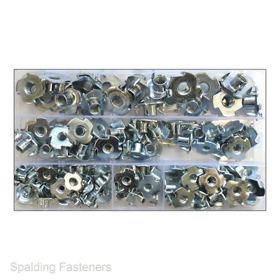SPALDING FASTENERS Tee Nuts - Metric Four Pronged Zinc T Nuts - M4 M5 M6 M8