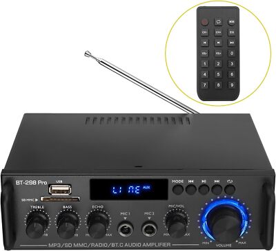 Verstärker Stereo Amplifier HIFI Audio Digital Bluetooth FM USB Vollverstärker