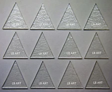 12 CLEAR 1 1/2" TALL TRIANGLES 3mm BULLSEYE 90 COE GLASS FOR FUSION