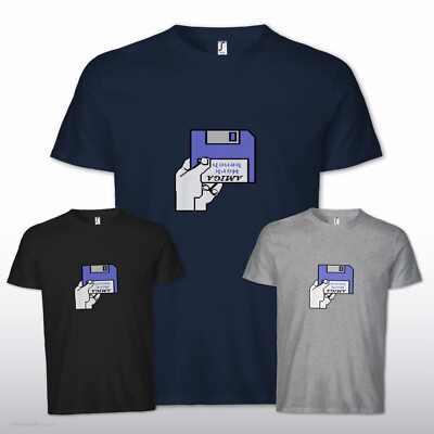T-Shirt Vintage Computer 80er Nerd Gamer IT Workbench Screen Amiga Freundin