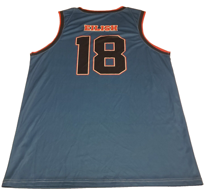 【新品未開封】ビリーアイリッシュ basketball jersey merch BILLIE EILISH~ Blue Mesh 2018 TOUR Size L Adult RARE Garment 1
