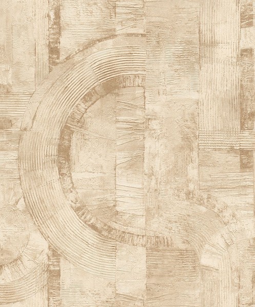 Vliestapete Rasch Grafisch Halbkreise Creme Gold Glanz 554762 (4,86€/1Qm)-image
