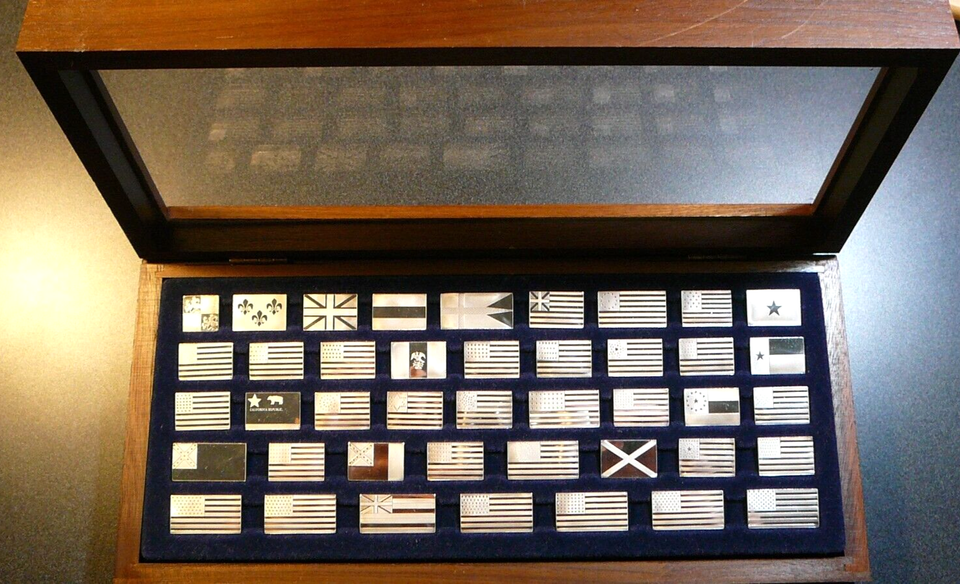 1972 Franklin Mint Great Flags Of America Sterling Silver(6.5oz)Ingot