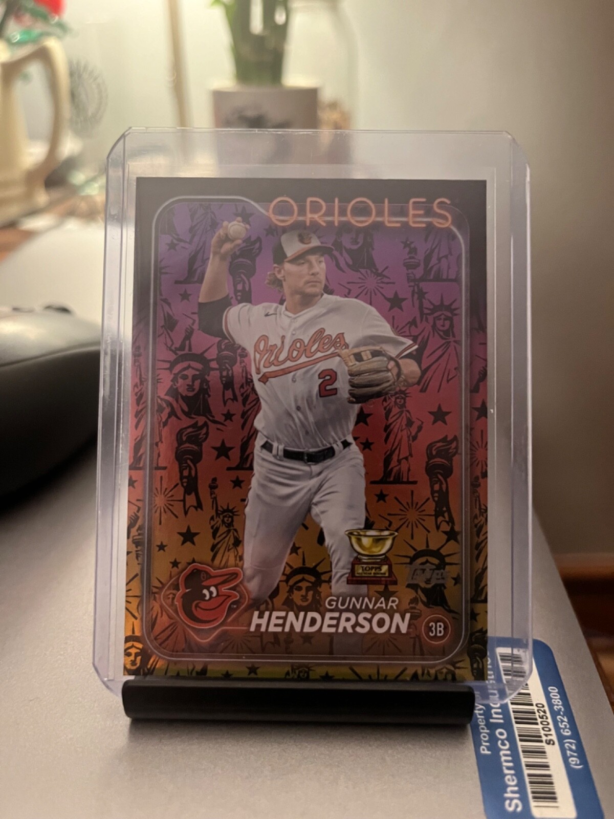 2024 Topps Series 2 Gunnar Henderson #450 Foil Parallel Statue of Liberty