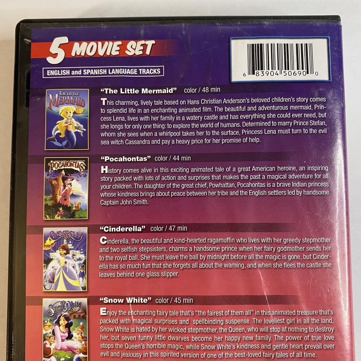Princess Collection: 5 Movie Set (DVD, 2010) Snow White