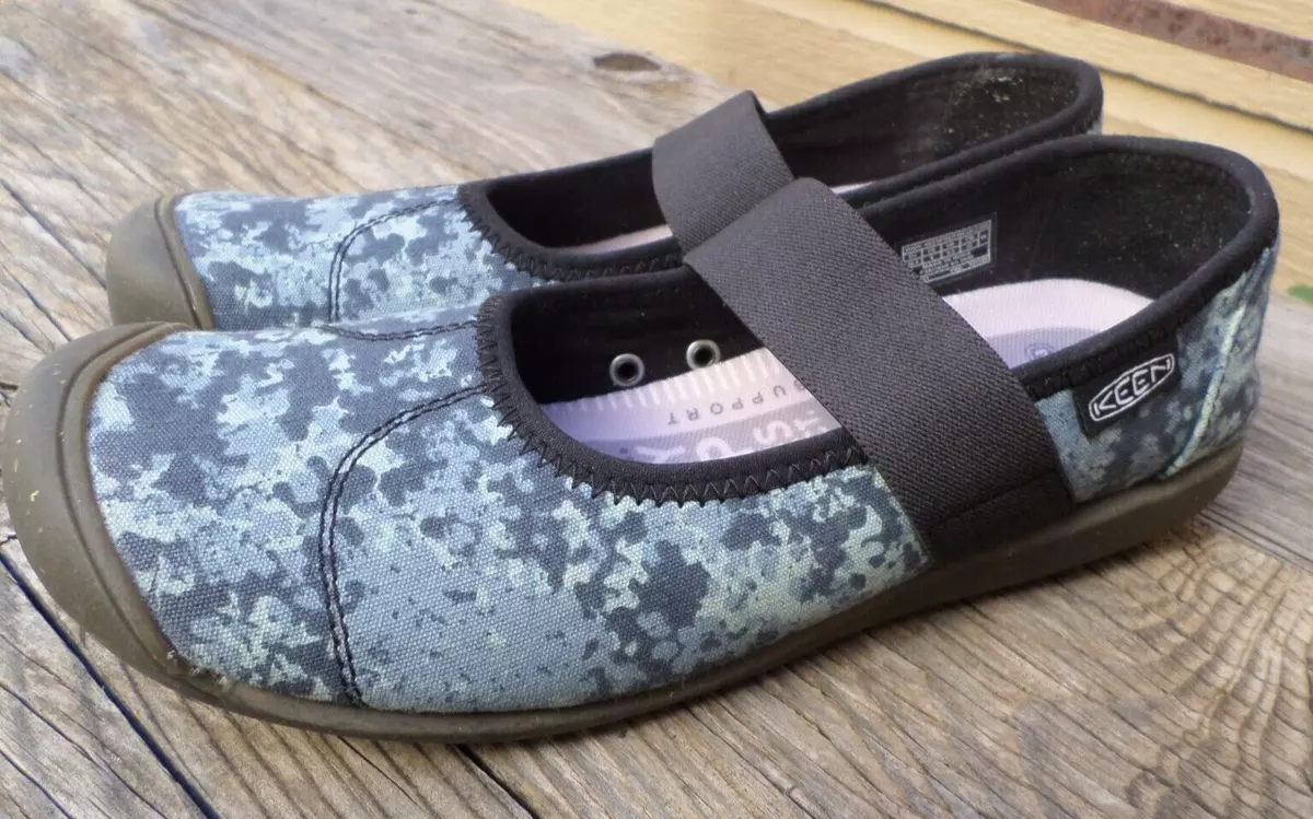 KEEN Sienna Blue Nights White Canvas Mary Jane Shoes Women s 8