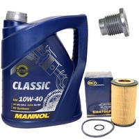 MotoröL Set 10W-40 5 Liter + ÖLfilter SH 4786 P + Schraube FüR Renault Clio II