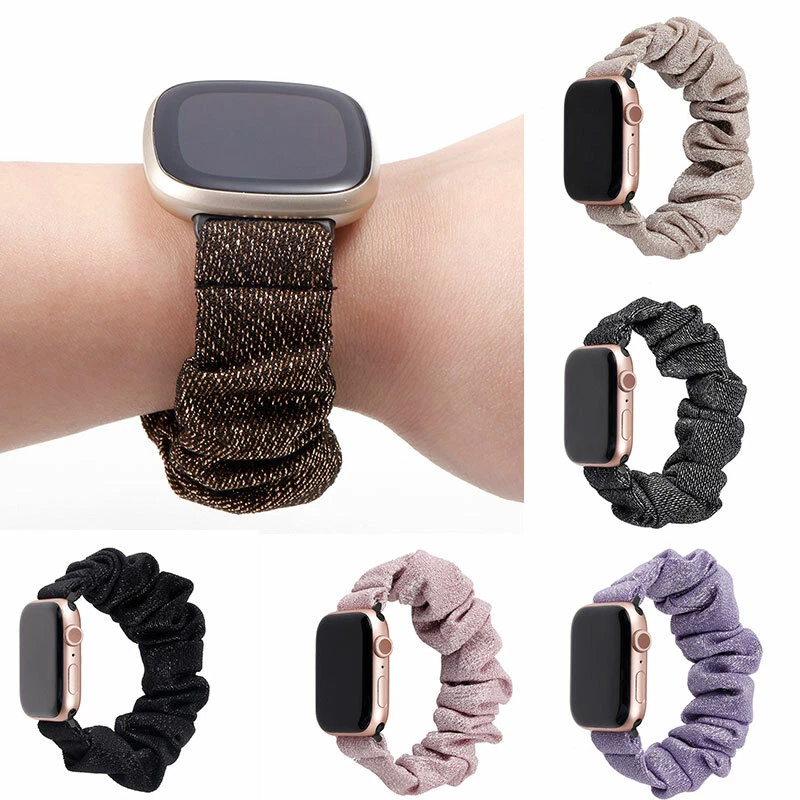 For iWatch Apple Watch Series 6 SE 5 4 3 Glitter Scrunchie Loop Strap Band 40 44