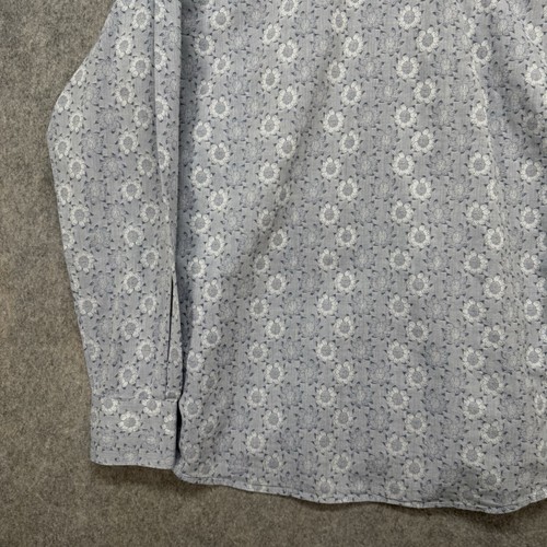 Claudio Lugli Couture Shirt Mens L Blue Floral Print Long Sleeve Pure Cotton - Picture 11 of 15