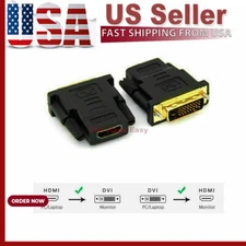 DVI-D Male (24+1 pin) to HDMI Female (19-pin) HD HDTV Monitor Display Adapter