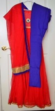 Indian Salwar Kameez, Red Anarkali, partywear size small 2 