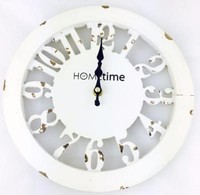 HOMETIME Antique White Shabby Chic Wall Clock - Cut Out Skeleton Design