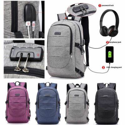 anti-theft usb charging travel backpack laptop notebook organizer Mens Womens Anti-theft USB Charging Backpack Laptop Notebook Travel School  Bag