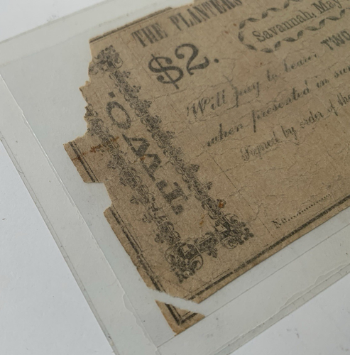 Planters Bank State of Georgia, antike Banknoten 1862 25, 50 Cents, 2 Dollar - Bild 6 von 10