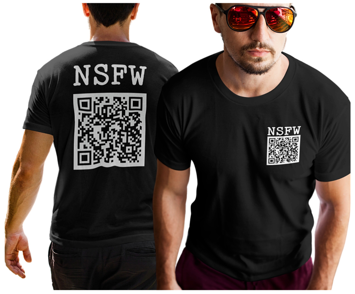 Rick Roll QR Code Logo T-Shirt NSFW Mens Womens Prank Joke Unisex Funny  MEME TEE