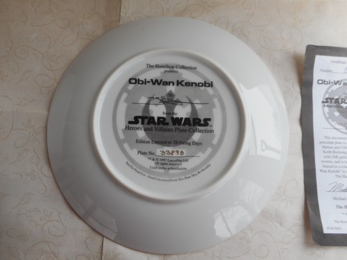 Star Wars OBI WAN KENOBI Plate Hamilton Heros and Villains Collection - Picture 3 of 4