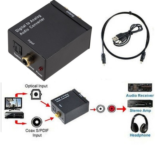Digital to Analog Audio Converter Audio Switch Box Optical to RCA AV