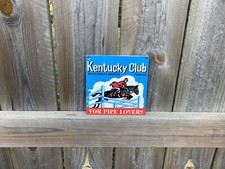 KENTUCKY CLUB PIPE STORE DEALER PORCELAIN SIGN TOBACCO CIGAR GAS CIGARETTES FARM