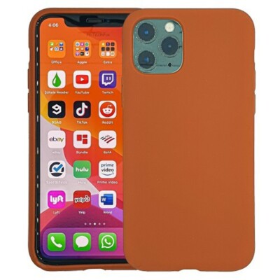 Liquid Silicone Gel Rubber Shockproof Case for iPhone 11 Pro Max 6.5'' BROWN