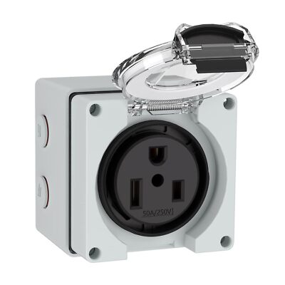 50Amp Power Outlet Box Receptacle Outdoor Dustproof Weatherproof Generators