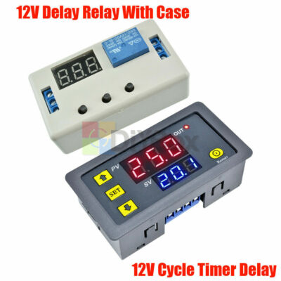 12V Digital Dual LED Delay Relay Automation Cycle Timer Control Switch Module