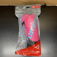NEW-Umbro Girls Arturo Pink Shin Guard Fits up to 4'7 - Sz Youth Large