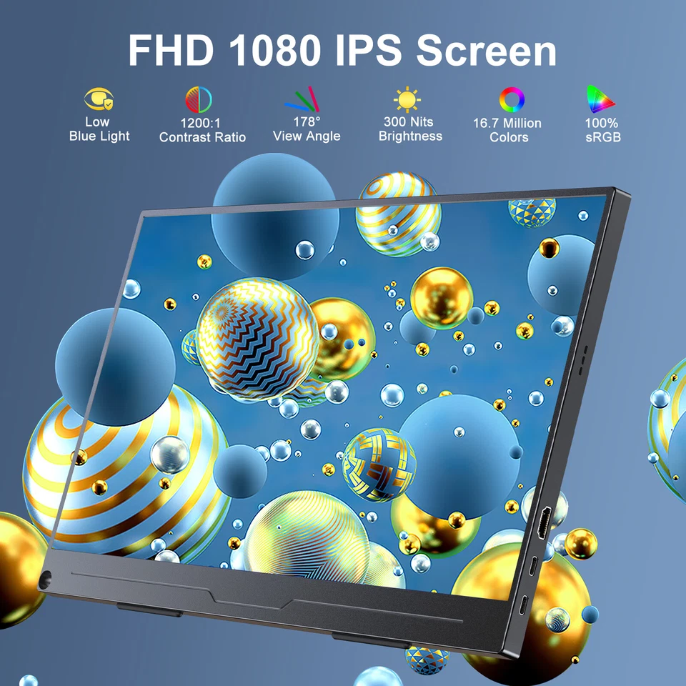 UPERFECT Portable Monitor 15.6" 1920*1080 16:9 Gaming Monitor PC Bildschirm - Bild 2 von 4