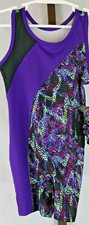 Danskin Now Girls Purple 1 Piece Racer Back Gymnastics Biketard Size XS 4/5