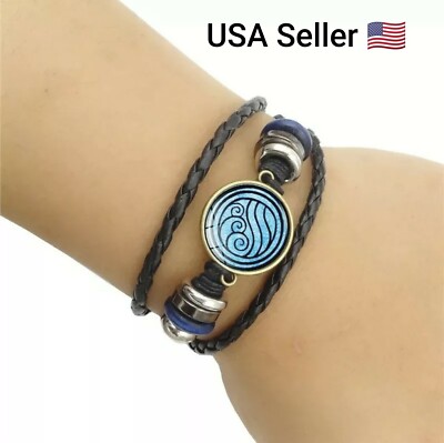 New Avatar Last Airbender Leather Bracelet Men Vintage Jewelry Nomad Fire Water