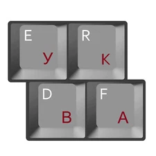 HQRP Russian Keyboard Stickers Cyrillic Red Letters New