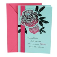Hallmark Birthday Greeting Card To Mother (thank You Mom) Pink And Blue Flowers on sale Hallmark Birthday Greeting Card To Mother (thank You Mom) Pink And Blue Flowers on sale