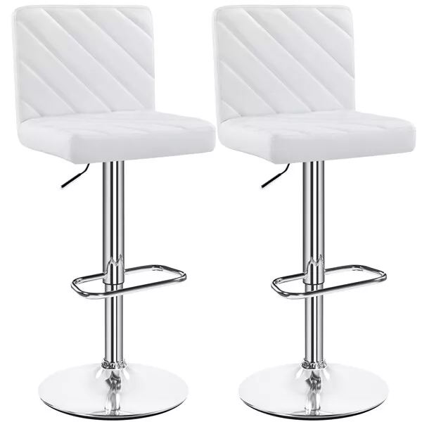 White leather bar chairs deals