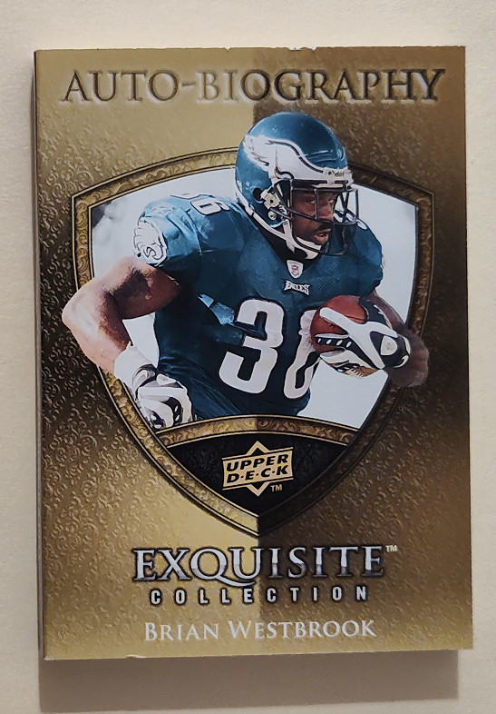 2009 Exquisite Auto-Biography Game-Used Patch Gold Brian Westbrook /35 Eagles view 2