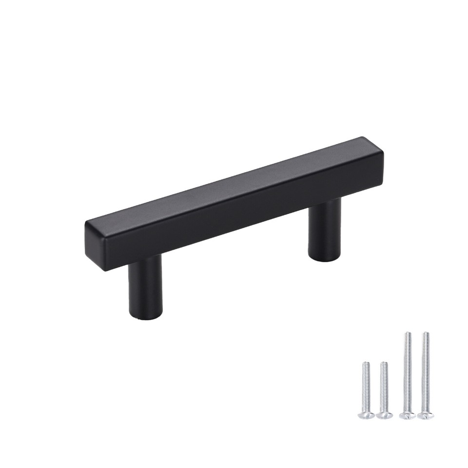 Matte Black Framed Cup Pull Handles - 3 Inch Center-to-Center - Kitchen/Bath Cabinet Hardware - View #4