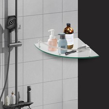 Bathroom Triangular Glass Shelf, Glass Shelf, Tempered Glass Corner Shelf