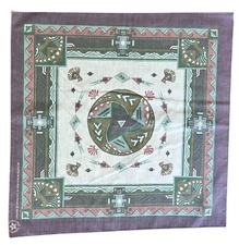 NOS Vtg WAMCRAFT Bandana 14193 Southwest Aztec Native Eagle Muted Colors USA