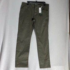 NWT Mutual Weave 5-pocket Pant Olive Green Casual Sz 34x30 By JCP